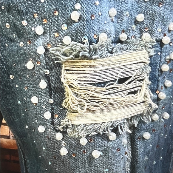 👖 Buena Vista Rhinestone & Pearl Jeans — Sz 8 (NWOT) - Picture 3 of 6